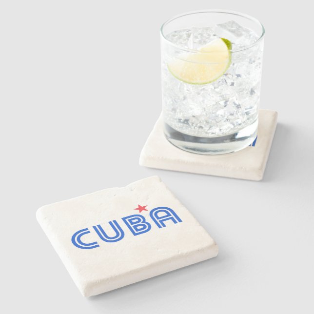 Dessous-de-verre En Pierre Cuba Retro (Côté)