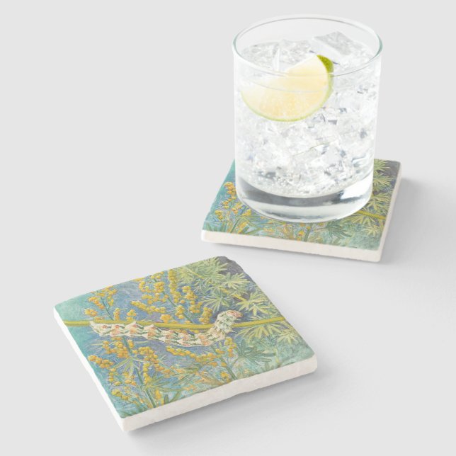 Dessous-de-verre En Pierre Cucullia Absinthii Wormwood (Côté)