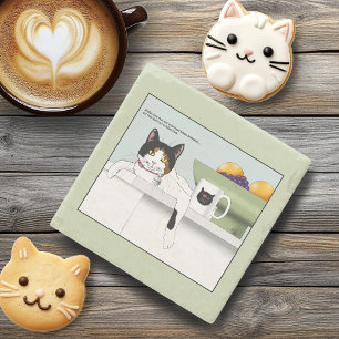 Dessous-de-verre En Pierre Cuisine pour chat calico Catitude