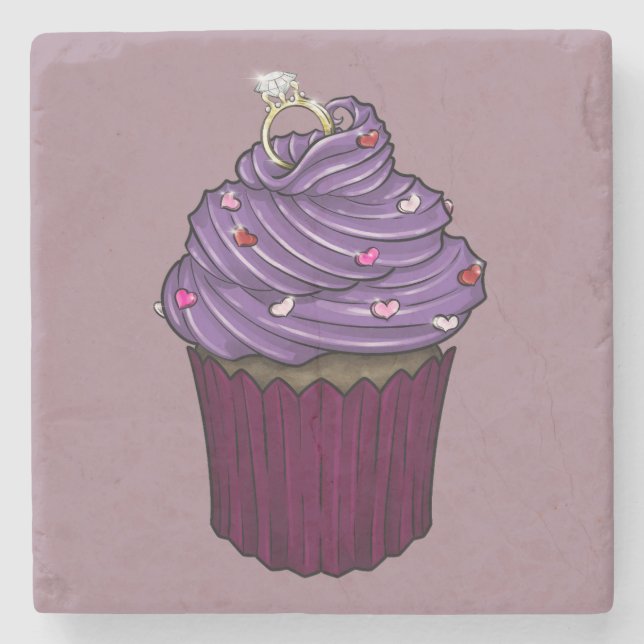 Dessous-de-verre En Pierre Cupcake de proposition douce (Devant)