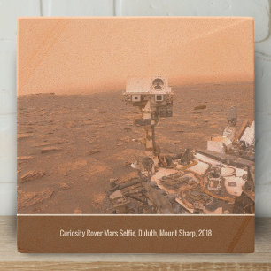 Dessous-de-verre En Pierre Curiosity Rover Mars Dusty Selfie au Mont Sharp