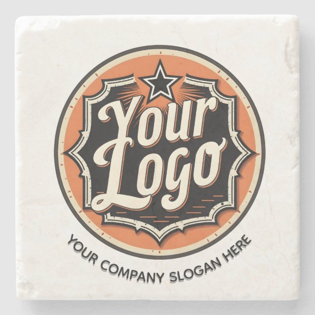 Dessous-de-verre En Pierre Custom Logo and Text Business (Devant)