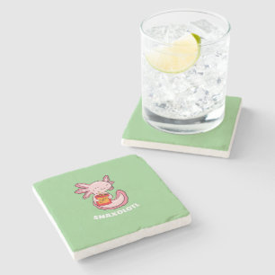 Dessous-de-verre En Pierre Cute Axolotl Lover Snaxolotl Kawaii