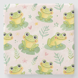 Dessous-de-verre En Pierre Cute frogs Pattern