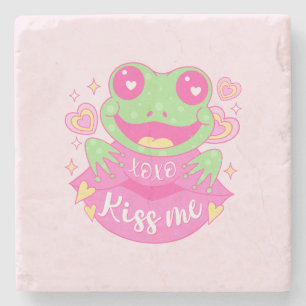 Dessous-de-verre En Pierre Cute Kiss Me Frog - Xoxo