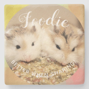 Dessous-de-verre En Pierre Cute Robo Hamsters Foin
