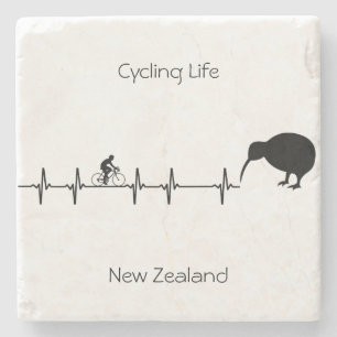 Dessous-de-verre En Pierre Cycling Life, Nouvelle-Zélande personnalisable