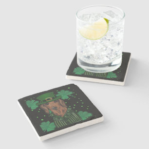DESSOUS-DE-VERRE EN PIERRE DACHSHING