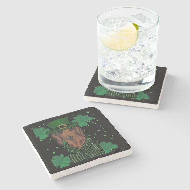 DESSOUS-DE-VERRE EN PIERRE DACHSHING (Côté)