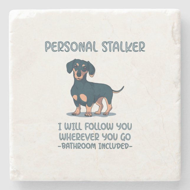Dessous-de-verre En Pierre Dachshund Personal Stalker (Devant)