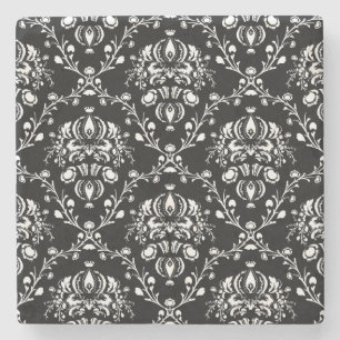 Dessous-de-verre En Pierre Damas noir et blanc