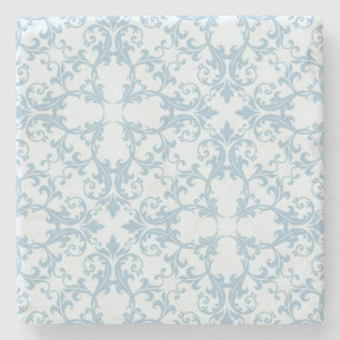 Dessous-de-verre En Pierre Damassé bleu-clair