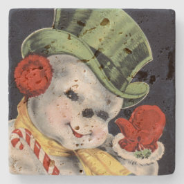 Dessous-de-verre En Pierre Dapper Christmas Snowman