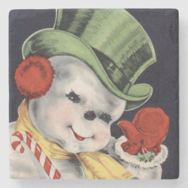 Dessous-de-verre En Pierre Dapper Christmas Snowman