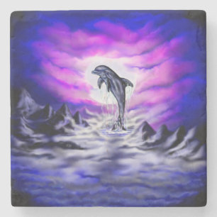 Dessous-de-verre En Pierre Dauphin clair de lune