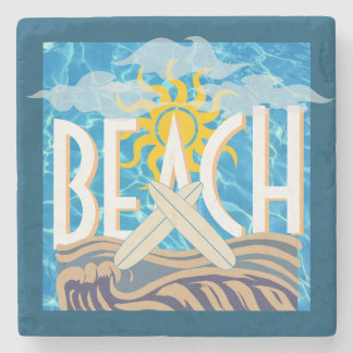 Dessous-de-verre En Pierre Décor Plage Surf