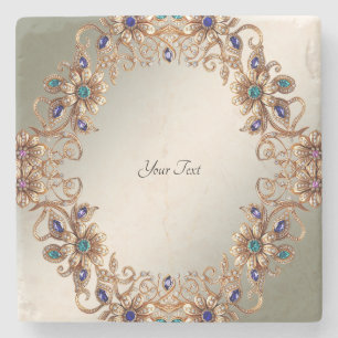 Dessous-de-verre En Pierre Délégant Dessous de Verre en Pierre Fleurs Bijou O