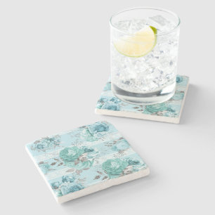 Dessous-de-verre En Pierre Dentelle Rose bleue
