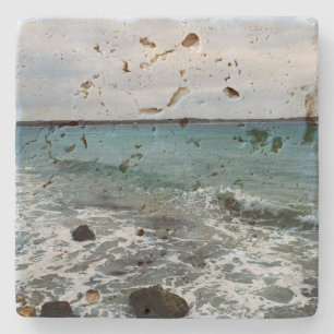 Dessous-de-verre En Pierre Des Vagues Sur L'Océan,