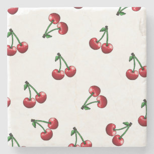 Dessous-de-verre En Pierre Design Motif Red Cherries