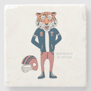 Dessous-de-verre En Pierre dessin à la main dessin vectoriel de tigre mignon