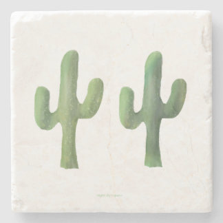 Dessous-de-verre En Pierre Dessous de plat en marbre | Ensemble de cactus