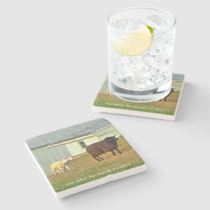 Dessous-de-verre En Pierre Dessous de verre amish, moutons de mère et agneaux