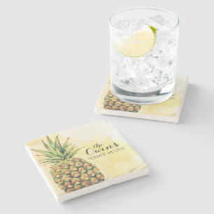 Dessous-de-verre En Pierre Dessous de verre d'ananas personnalisés