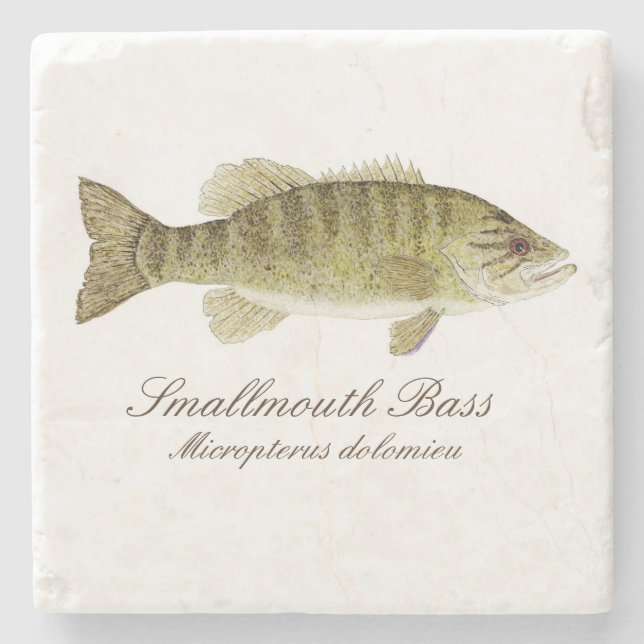 Dessous-de-verre En Pierre Dessous de verre de basse de Smallmouth (Devant)