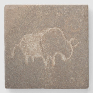 Dessous-de-verre En Pierre Dessous de verre de bison de pétroglyphe
