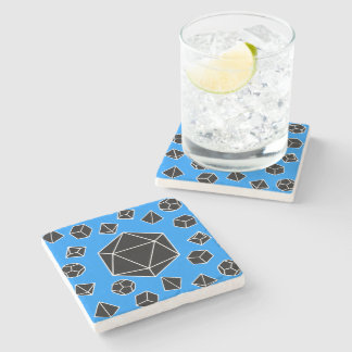 Dessous-de-verre En Pierre Dessous de verre de dés bleu polyédrique