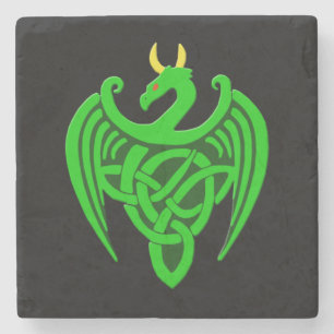 Dessous-de-verre En Pierre Dessous de verre de dragon céleste vert