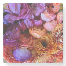 Dessous de verre de fleurs romantiques