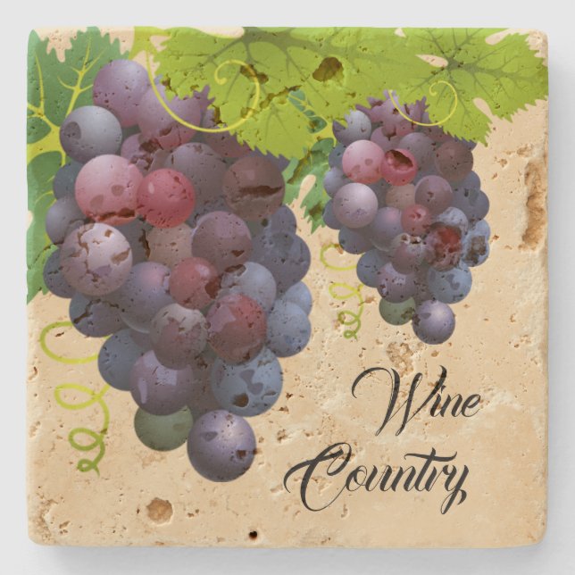 Dessous-de-verre En Pierre Dessous de verre de pierre de raisins (Devant)