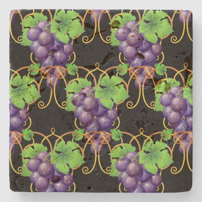 Dessous-de-verre En Pierre Dessous de verre de pierre de raisins (Devant)