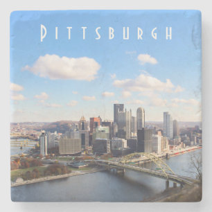 Dessous-de-verre En Pierre Dessous de verre de Pierre Skyline de Pittsburgh