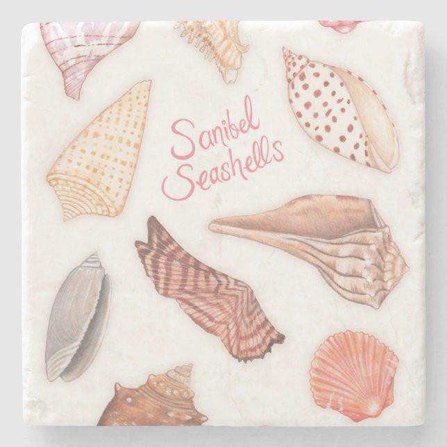 Dessous-de-verre En Pierre Dessous de verre de Sanibel Seashells (Devant)