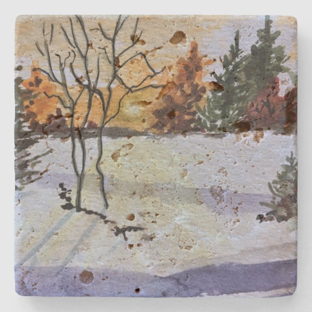 Dessous-de-verre En Pierre Dessous de verre de Travertine (Devant)