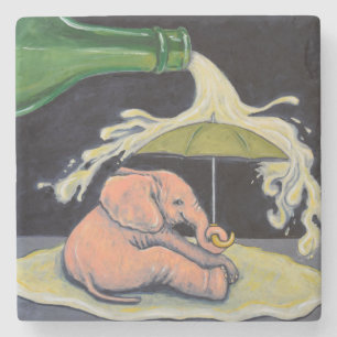 Dessous-de-verre En Pierre Dessous de verre d'éléphant rose