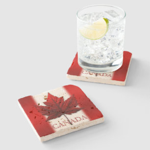 Dessous-de-verre En Pierre Dessous de verre Drapeau du Canada Dessous de verr