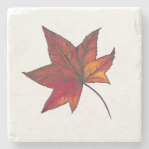 Dessous-de-verre En Pierre Dessous de verre en céramique feuille d'automne 3