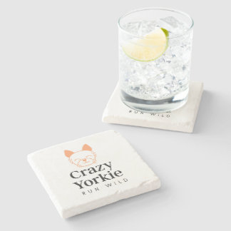 Dessous-de-verre En Pierre Dessous de verre en marbre Crazy Yorkie Premium