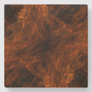 Dessous-de-verre En Pierre Dessous de verre en pierre Carré orange et noire