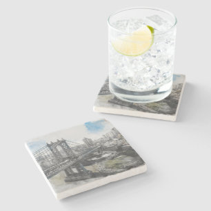 Dessous-de-verre En Pierre Dessous de verre en pierre de couleur de Brooklyn