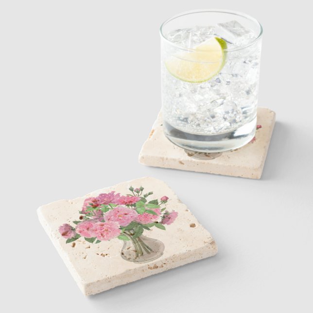 Dessous-de-verre En Pierre Dessous de verre en pierre de fleurs (Côté)
