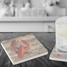 Dessous de verre en pierre de homard du Maine avec