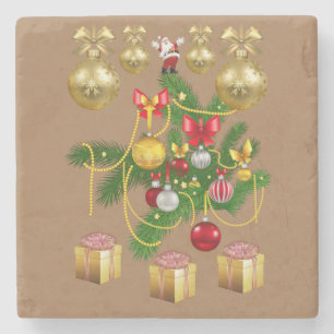 Dessous-de-verre En Pierre Dessous de verre en pierre de marbre de Noël