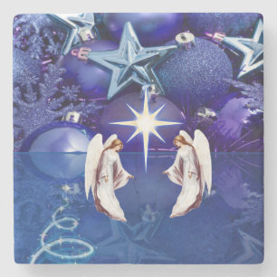 Dessous-de-verre En Pierre Dessous de verre en pierre de marbre de Noël, Ange