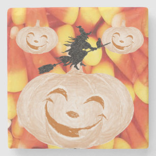 Dessous-de-verre En Pierre Dessous de verre en pierre de marbre d'Halloween, 