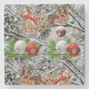 Dessous-de-verre En Pierre Dessous de verre en pierre de marbre Noël